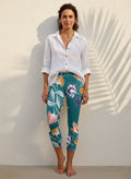The Everyday Capri in Teal Botanica