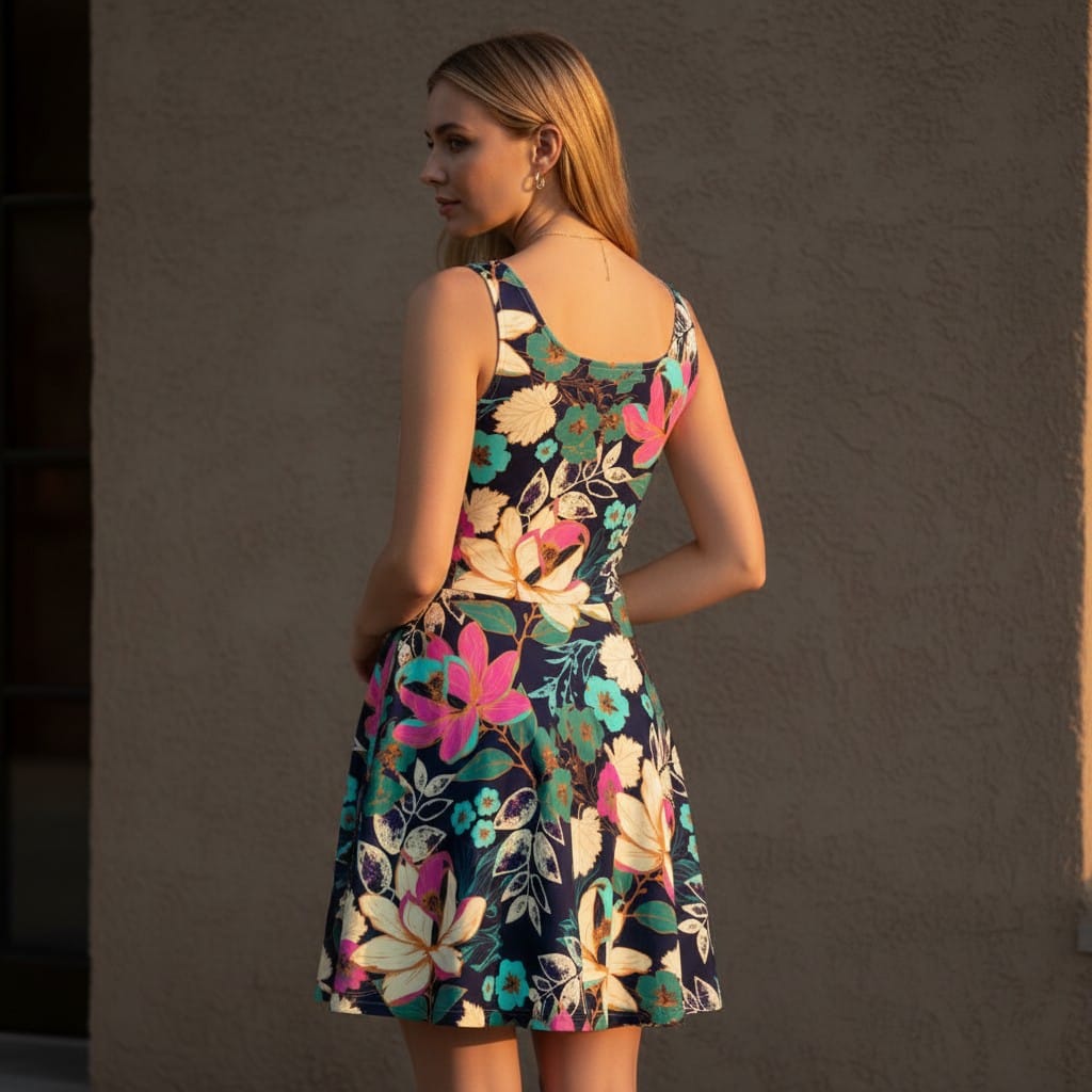The Everyday Dress in Midnight Lotus Garden