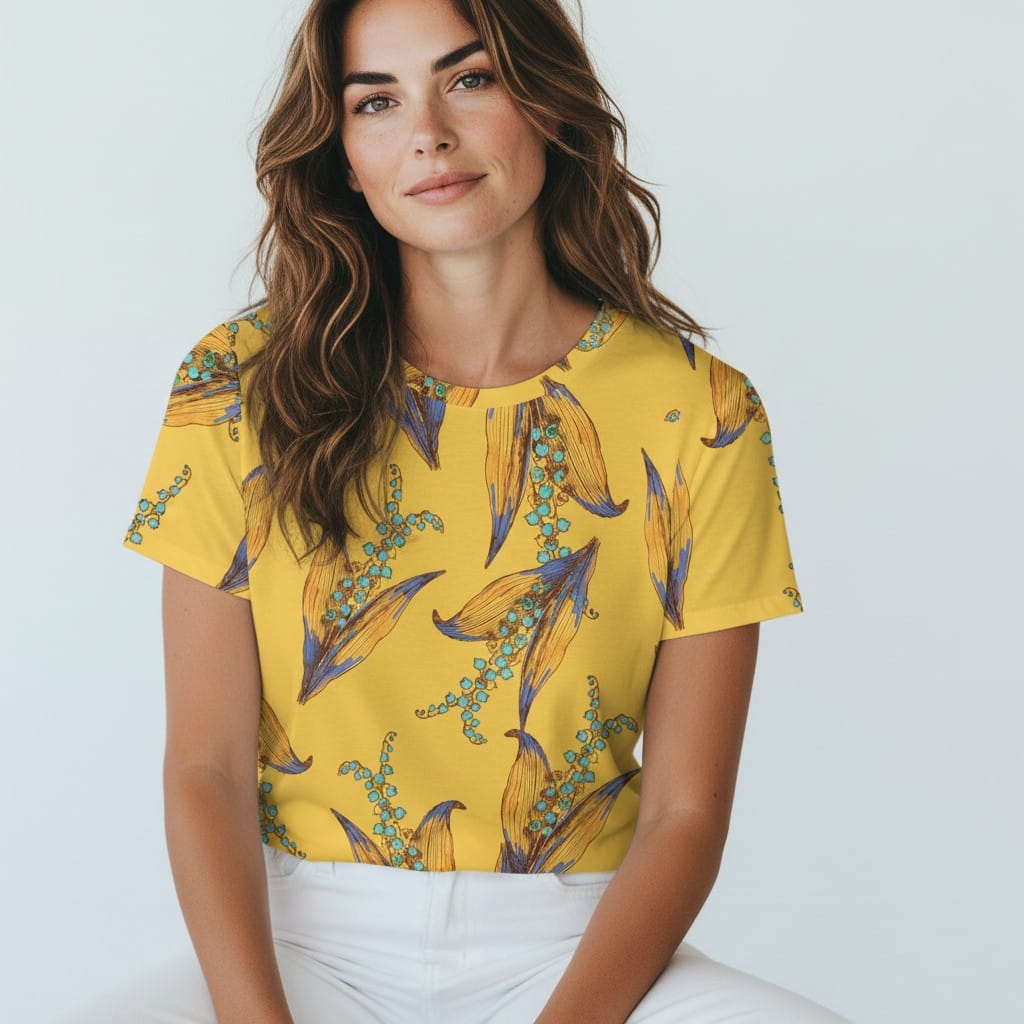 Printify Compressed The Everyday Bloom Tee in Golden Lily