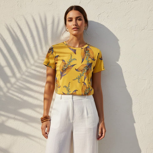 Printify Compressed The Everyday Bloom Tee in Golden Lily